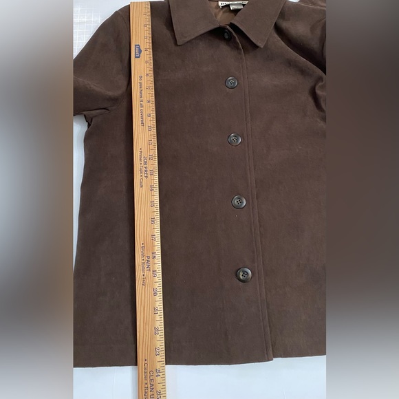 Vintage Briggs Blazer Jacket Womens Medium Faux Suede USA Washable Brown - Picture 5 of 11